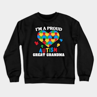 Proud Great Grandpa Puzzle piece Autism Awareness Gift for Birthday, Mother's Day, Thanksgiving, Christmas Crewneck Sweatshirt